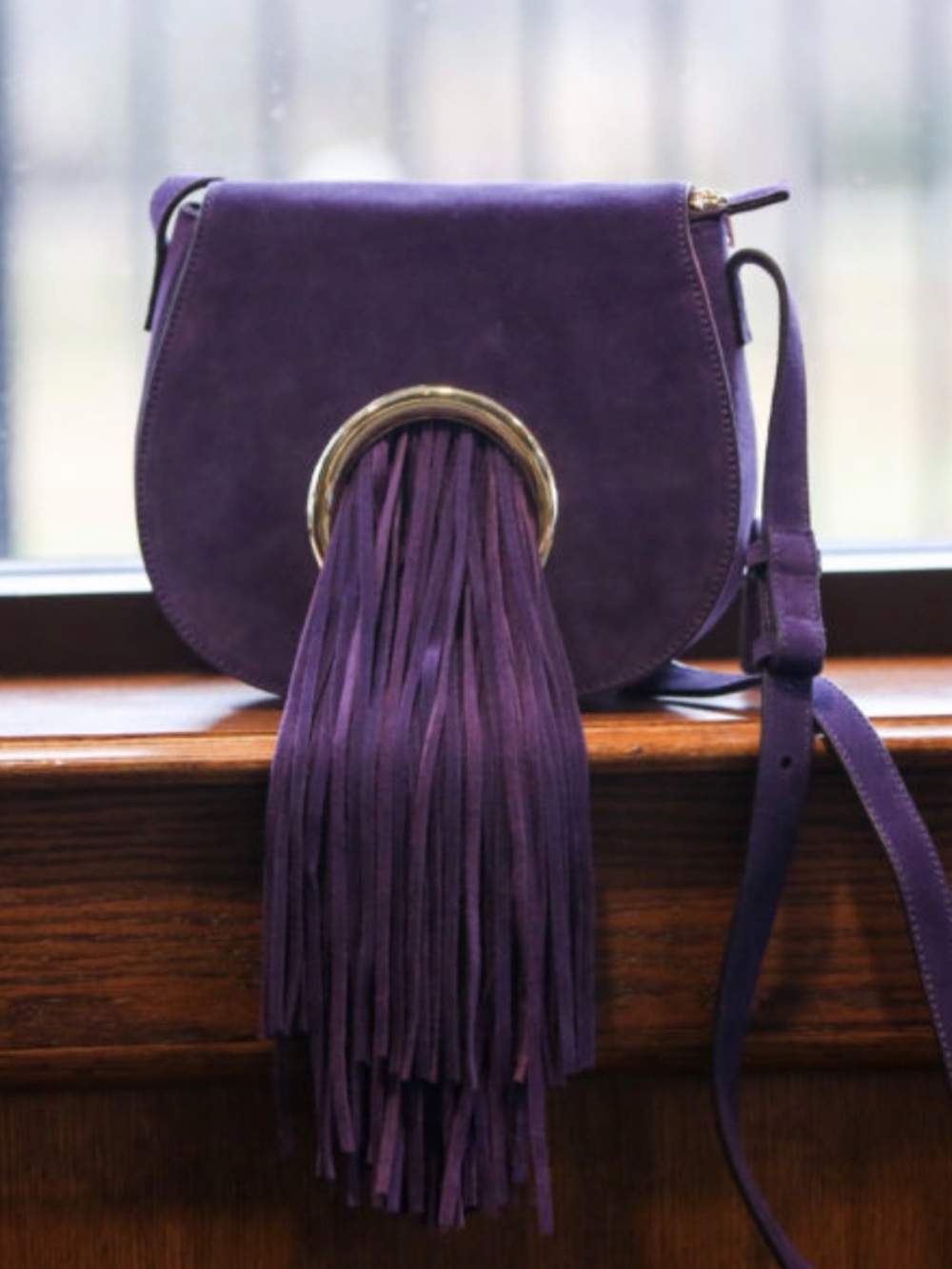 INZI Boho Fringe Saddle Bag